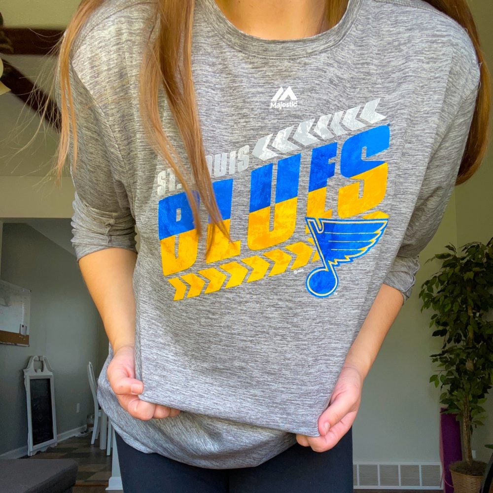 STL Blues Long-Sleeve Majestic Tee